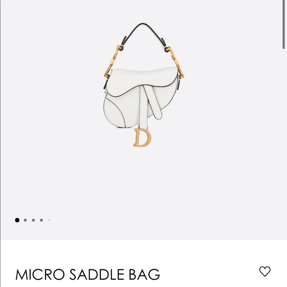 dior micro saddle bag in white